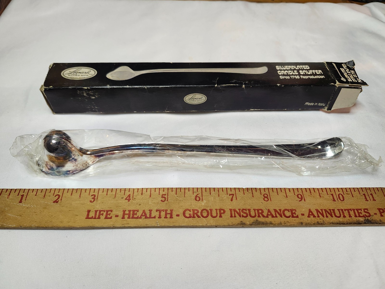 Vintage Silverplated Candle Snuffer by Leonard Silver MFG. Made in Italy