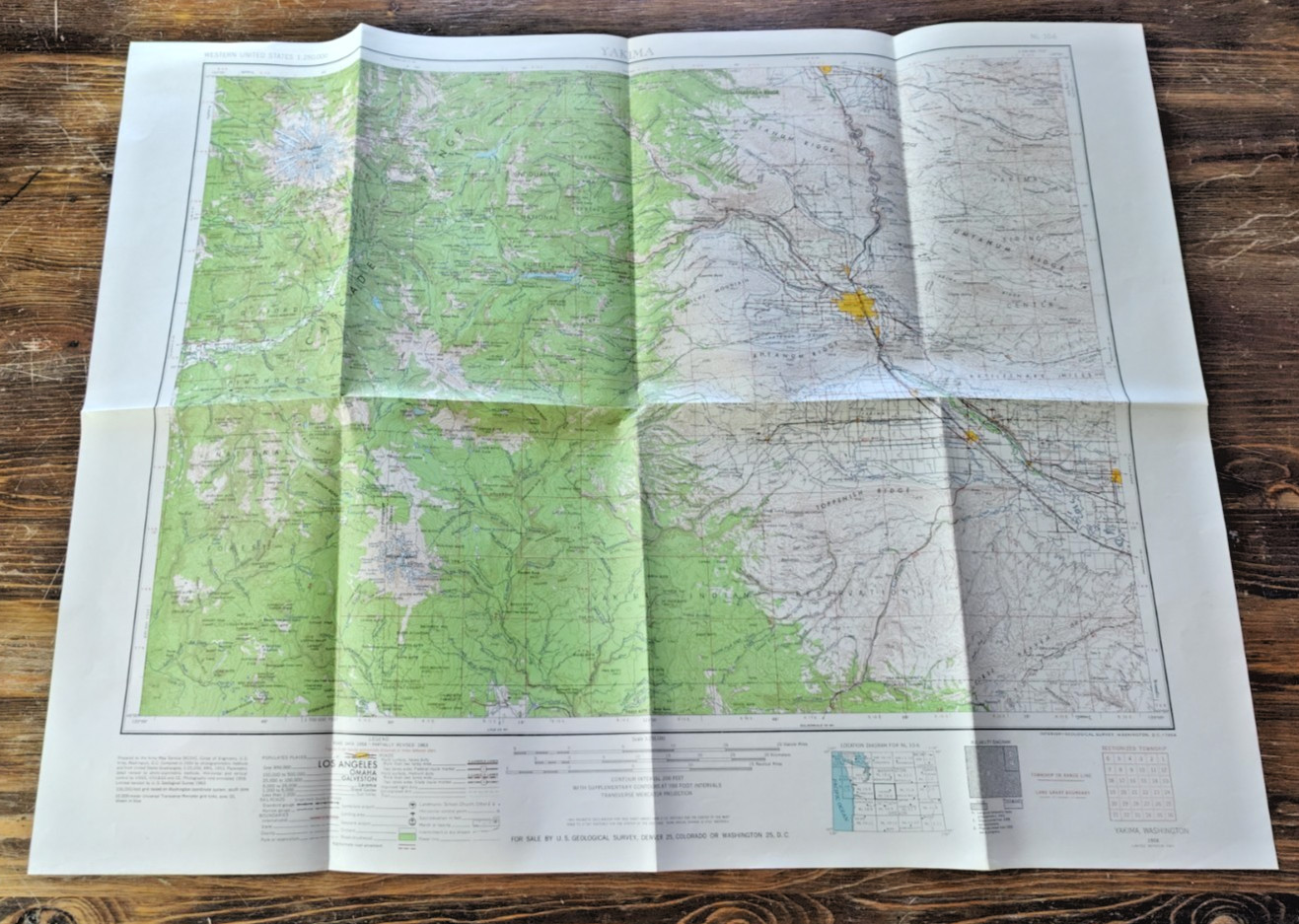 USGS Yakima, Washington 1958 1963 Topographic Map NL 10-6