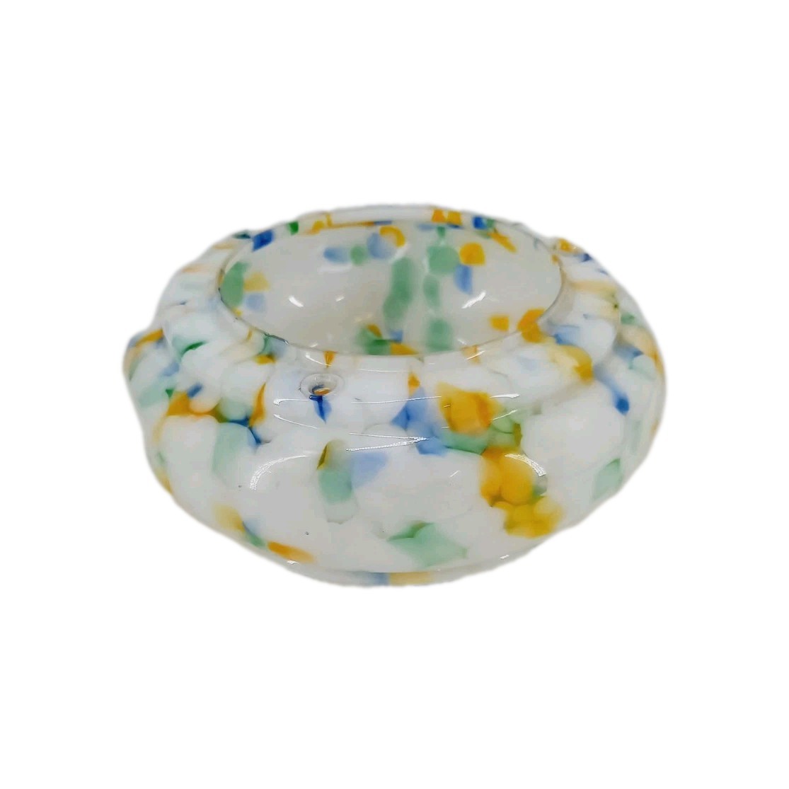 Art Deco Plafonnier Glass Ceiling Shade White w Green/Yellow/Blue – TMK