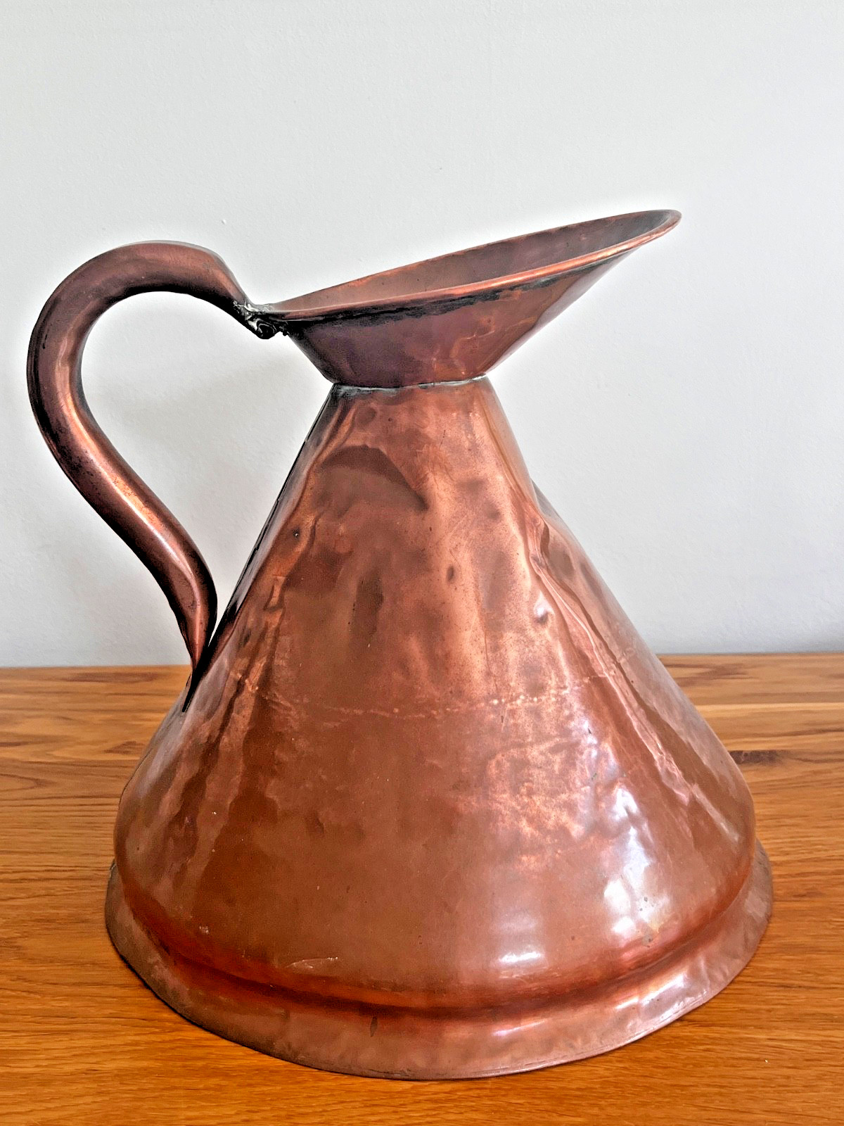 Large Antique Copper Haystack Jug Harvest Pitcher Rustic Farmhouse Deco