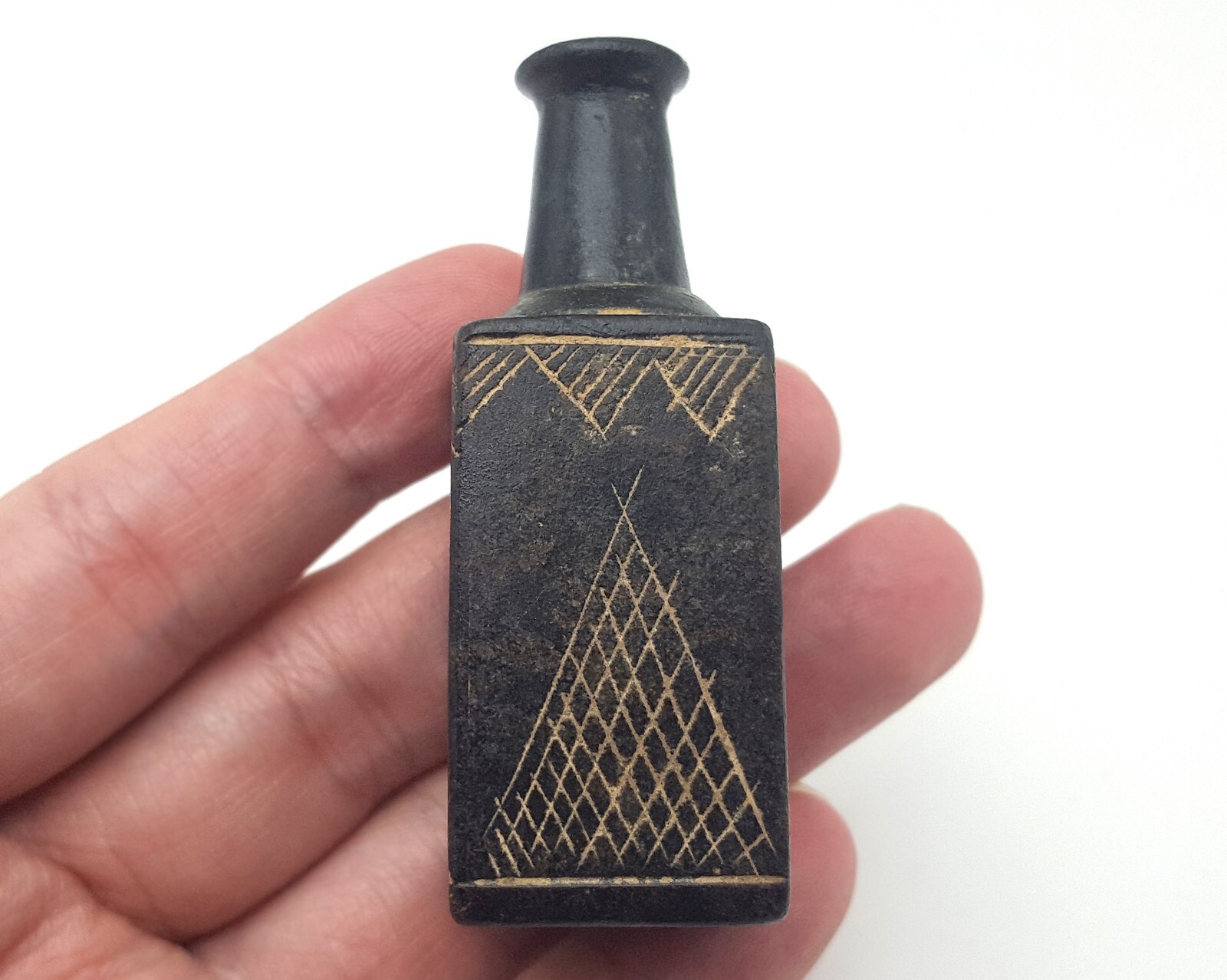 Beautiful Ancient Near Eastern Engraved Kohl Pot Makeup Bottle #CP334