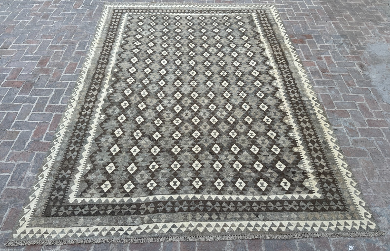 10×14 ft Traditional Large Afghan Oriental Khudrange Handwoven Wool Area Kilim