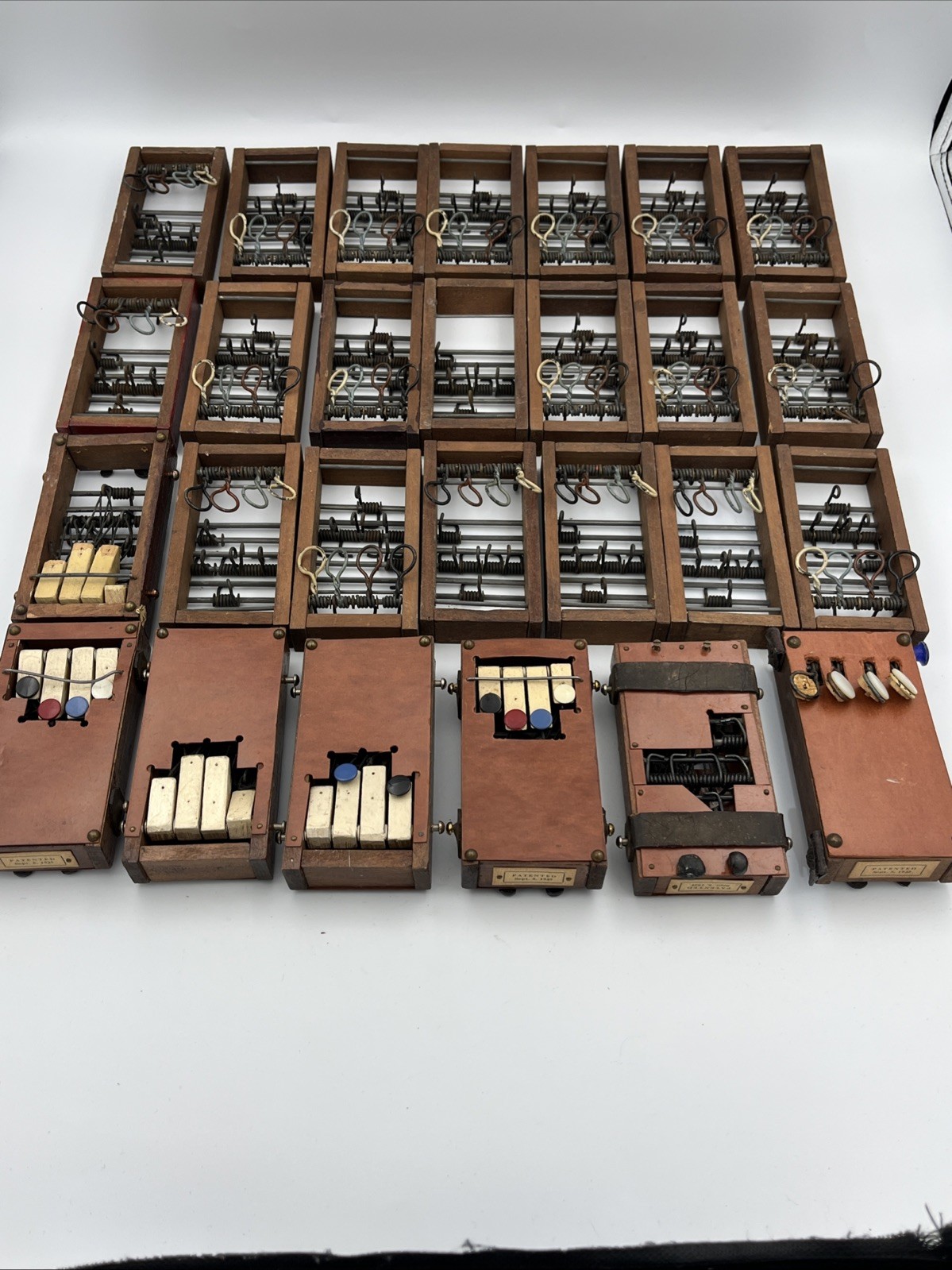 Lot 26 Antique 1925 Patent Visible Index Filing Units Wooden Signal Tab Kardex