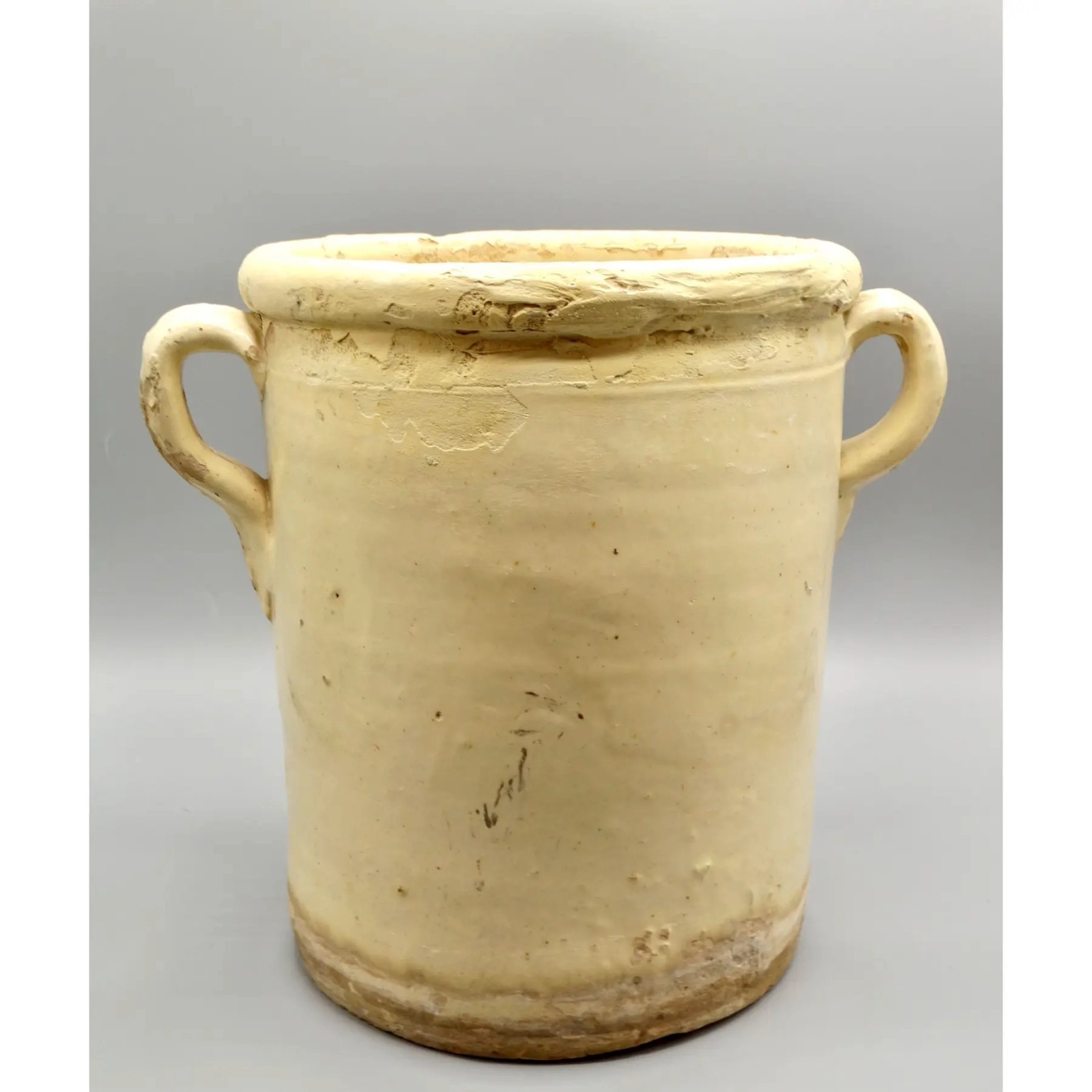 19th-Century Glazed Italian Confit Jar Pot Antique Handcrafted