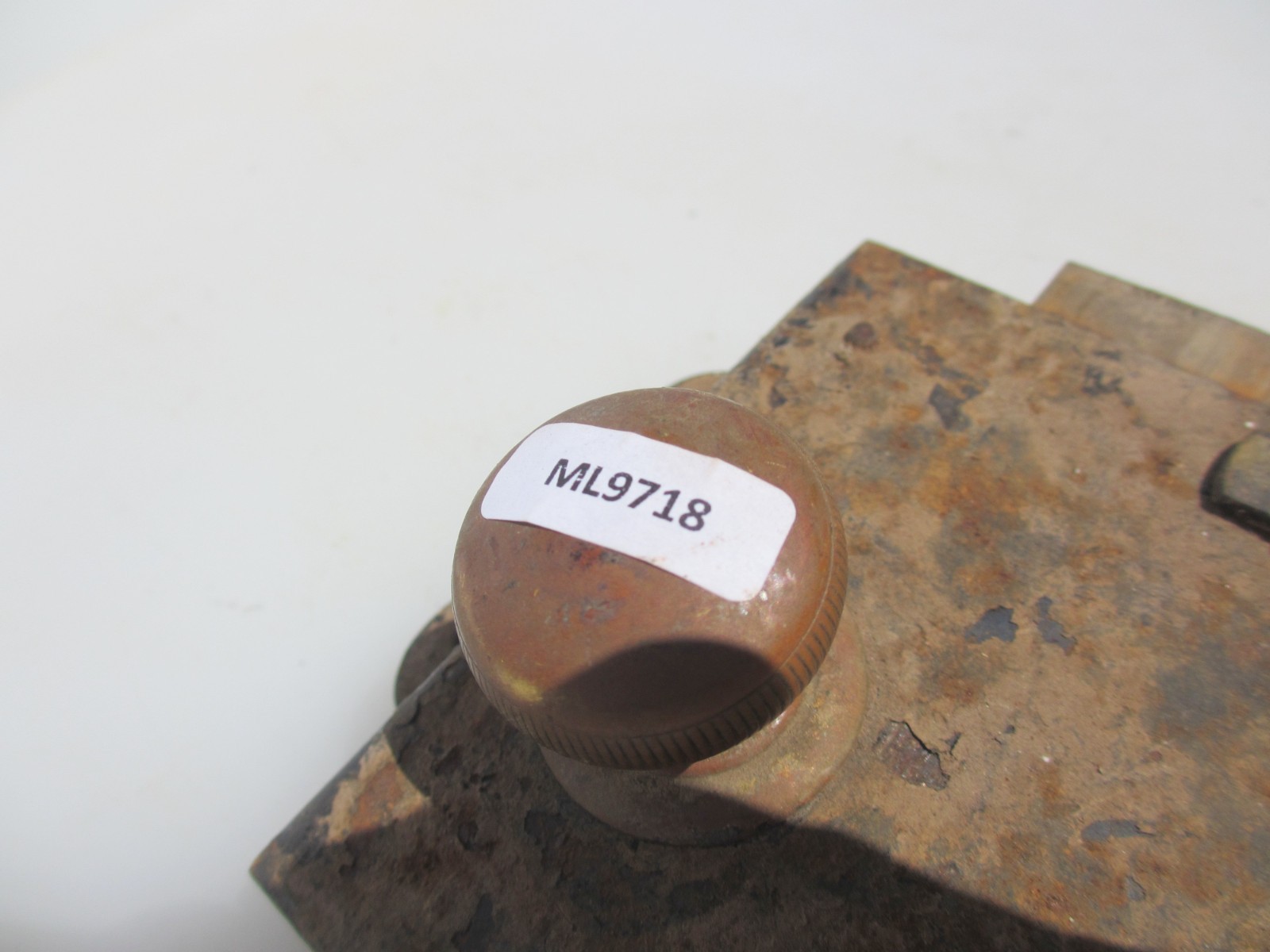 Antique Iron Bathroom Door Rim Lock Brass Knob Handle Bolt Victorian Old Vintage