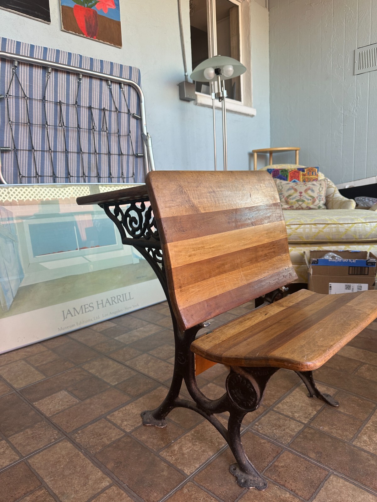 Antique Wood Student School Desk like Laura Ingalls Little House on the Prairie!
