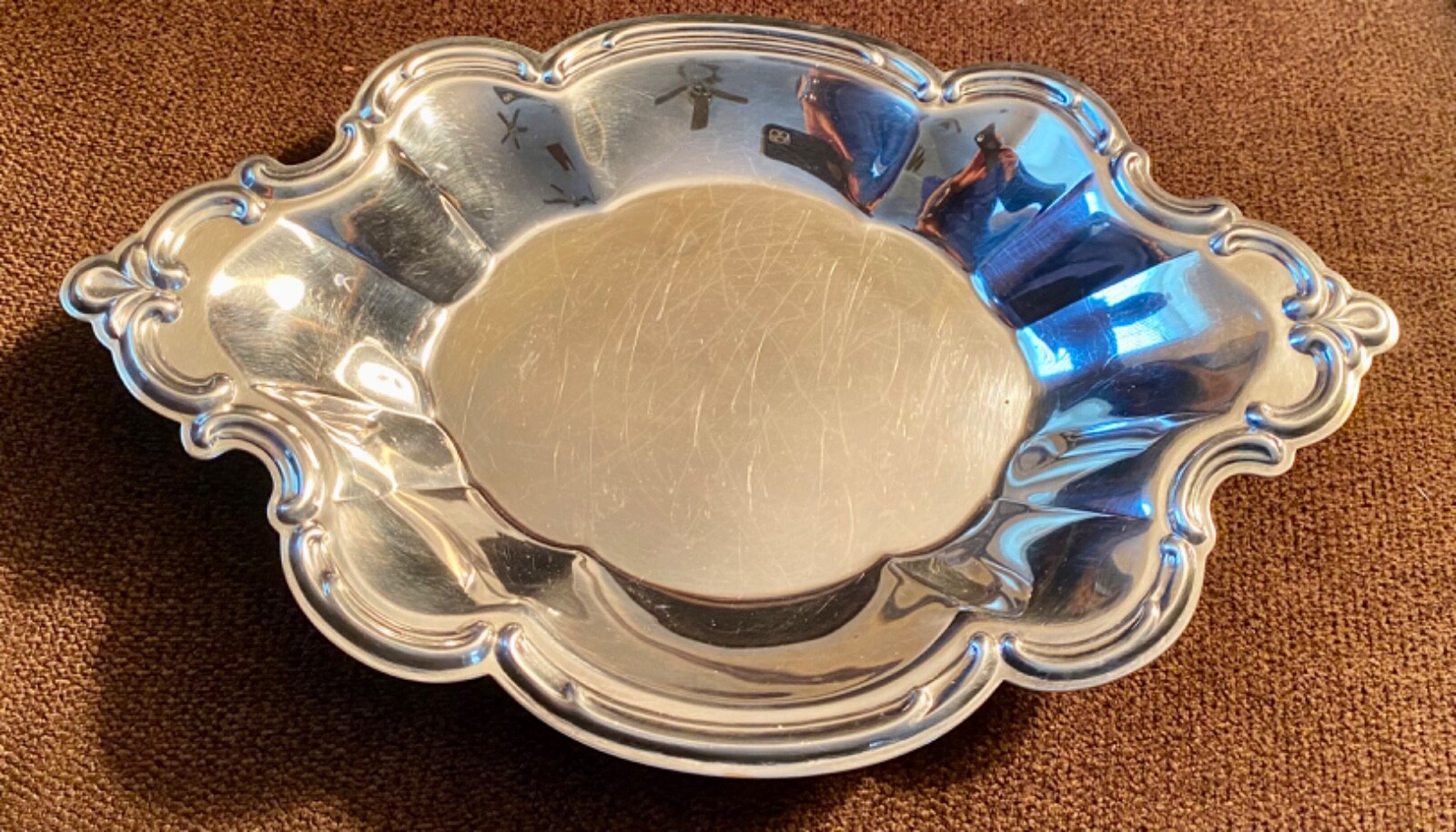 International Silver Co. Wakefield Bon Bon Bowl 9.5 in x 6.25 in. Silverplate 