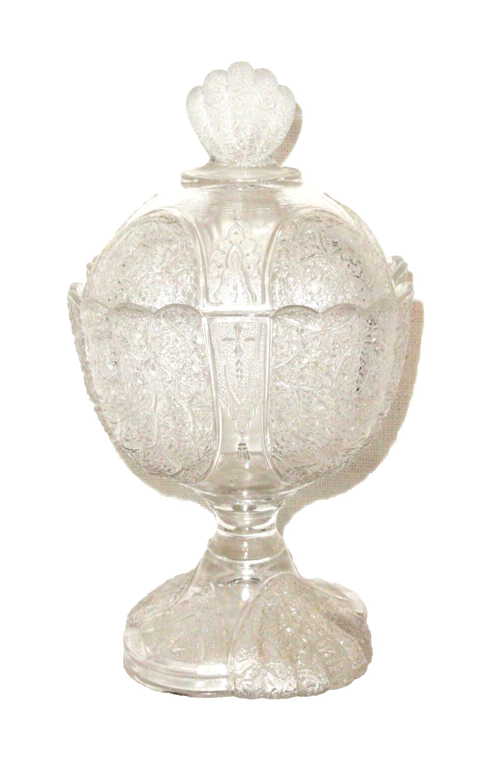 Antique EAPG George Duncan & Sons Covered Dish ~ Shell & Tassel ~ Candy/Sugar