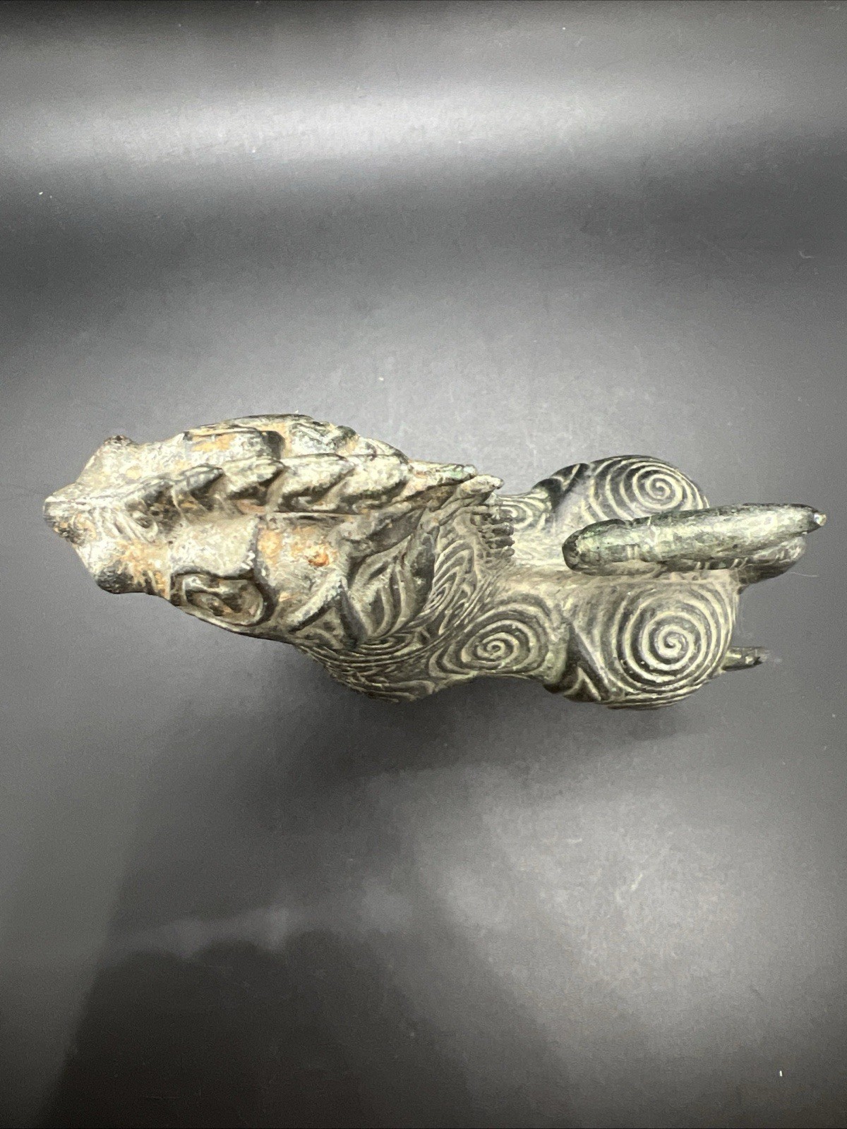 Antique Thai Guardian Singha Lion Bronze Guardian Statue Sculpture Thailand