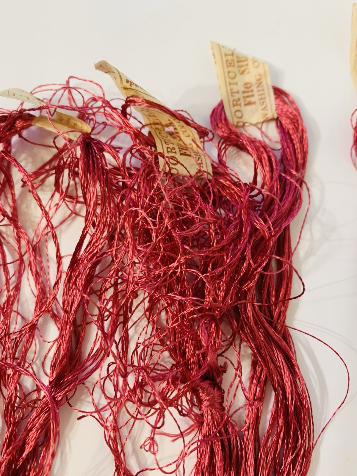 7 Antique Corticelli SILK FLOSS THREAD ASIATIC FILO Lot of 7 Color #641