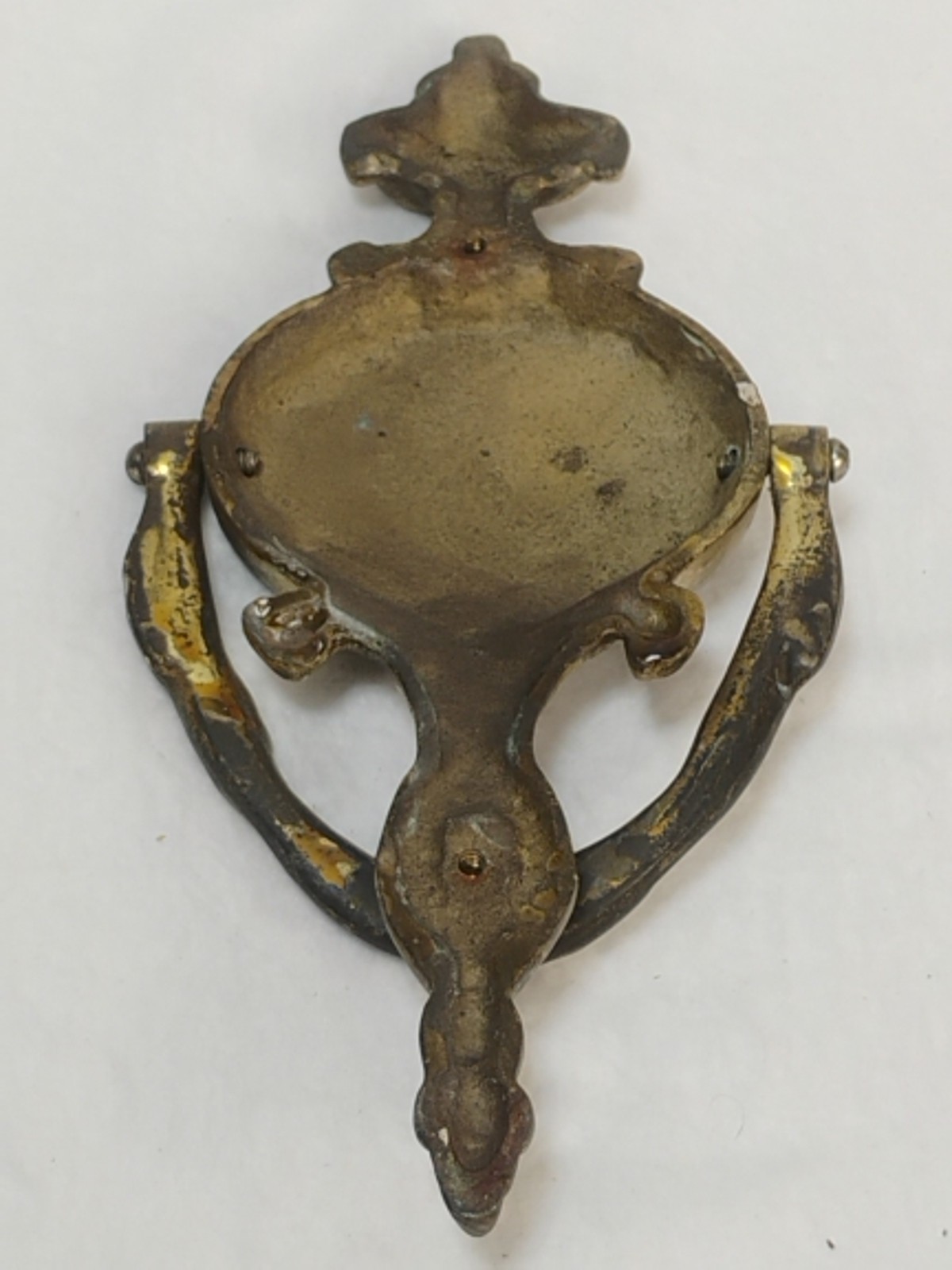 ANTIQUE ART NOUVEAU FRENCH GOLD CAST DOOR KNOCKER Heavy Worn Hardware