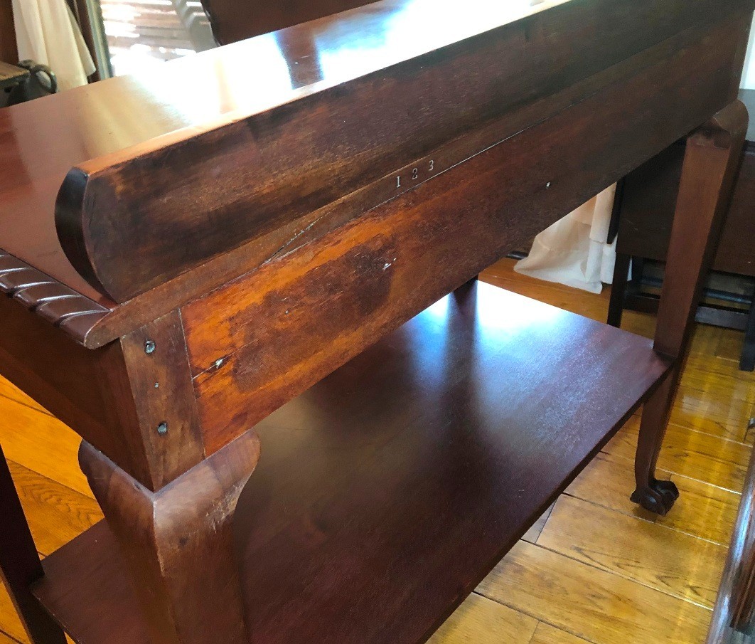 Antique Mahogany Server or Sideboard American Empire style dining room furniture