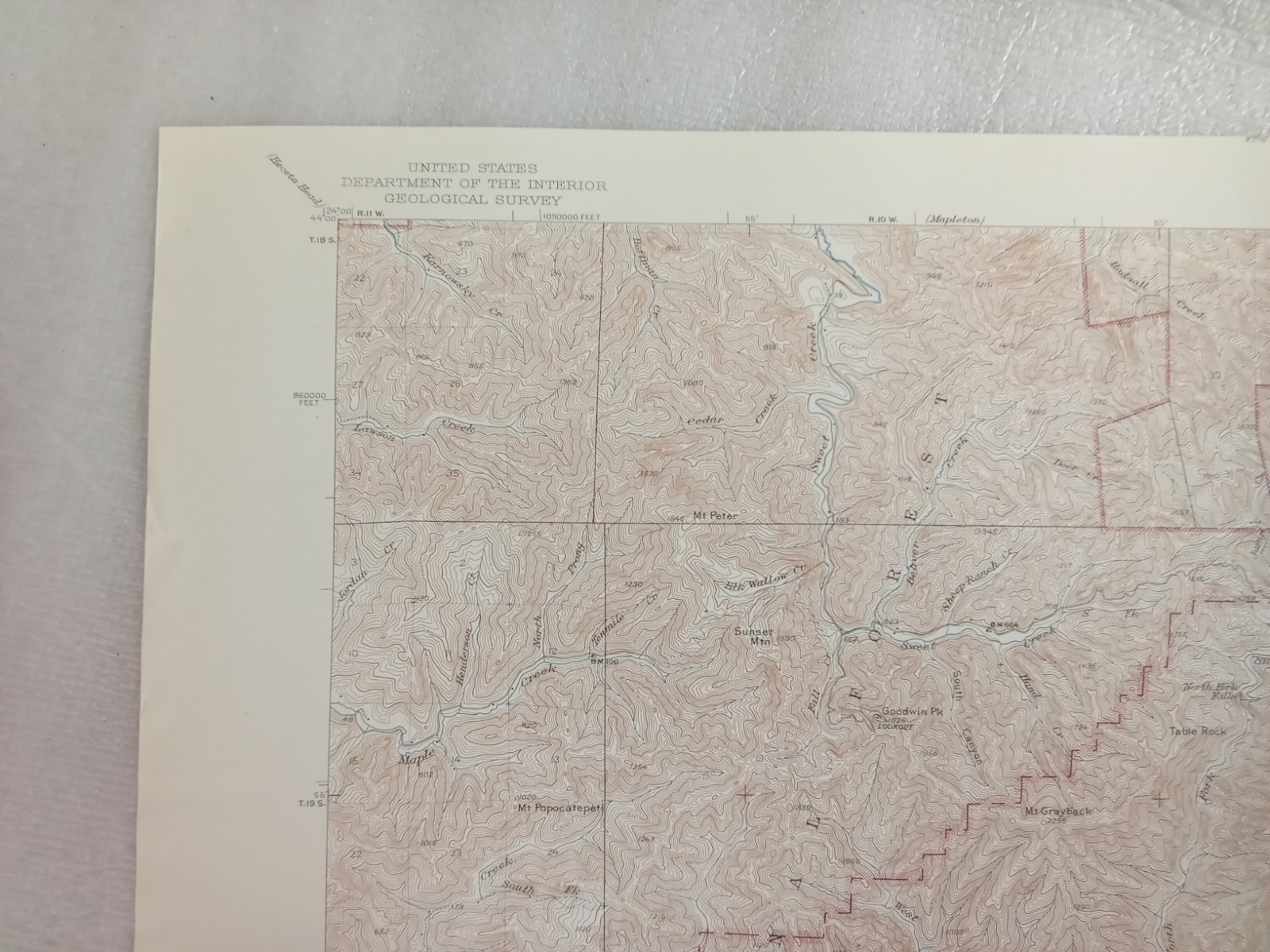 ORIGINAL GOODWIN PEAK OREGON OR GEOLOGICAL SURVEY TOPO MAP TOPOGRAPHICAL 1943
