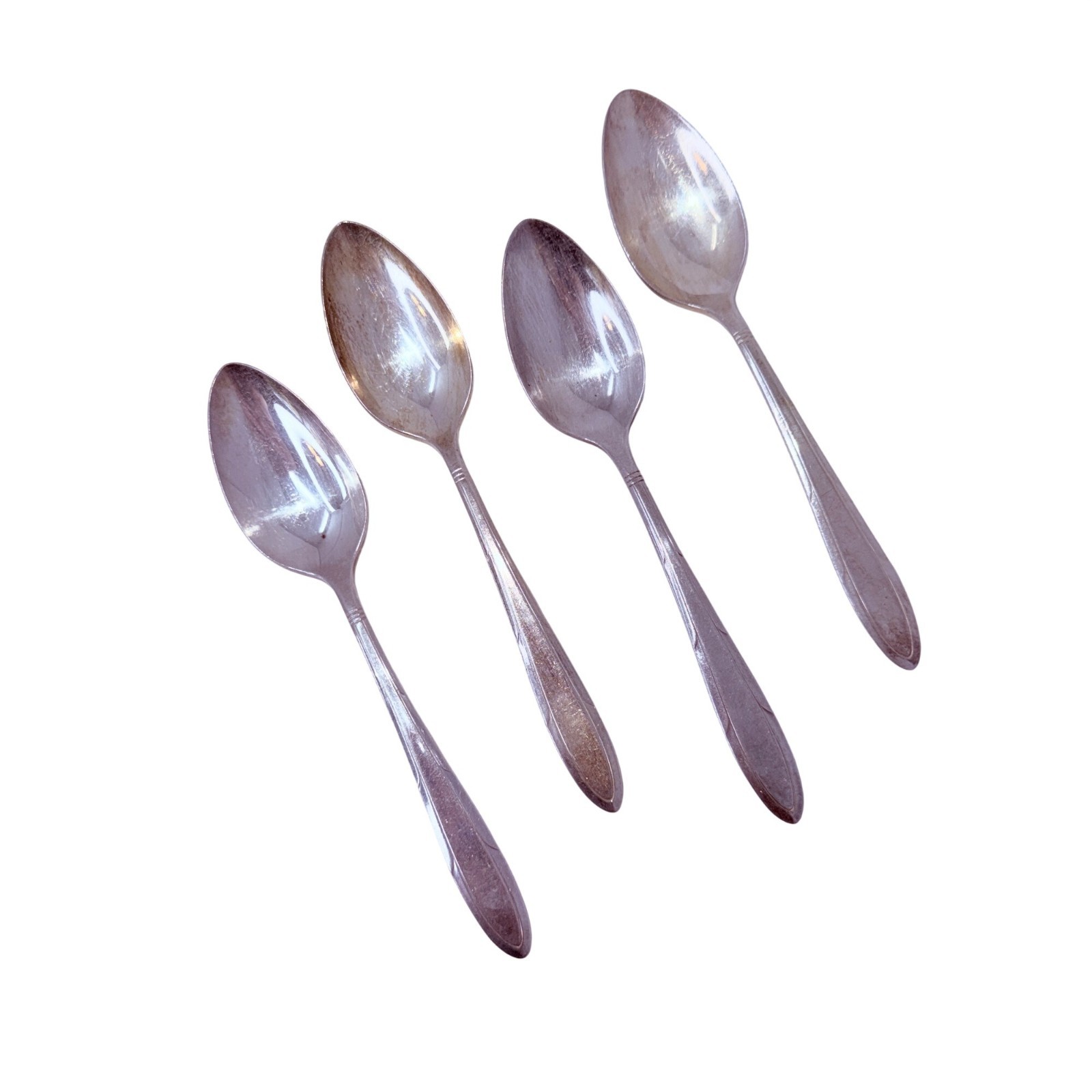 4 Teaspoons 6 1/8″ Spoon Knife Reverie Silverplate Flatware 1937 Oneida Silver