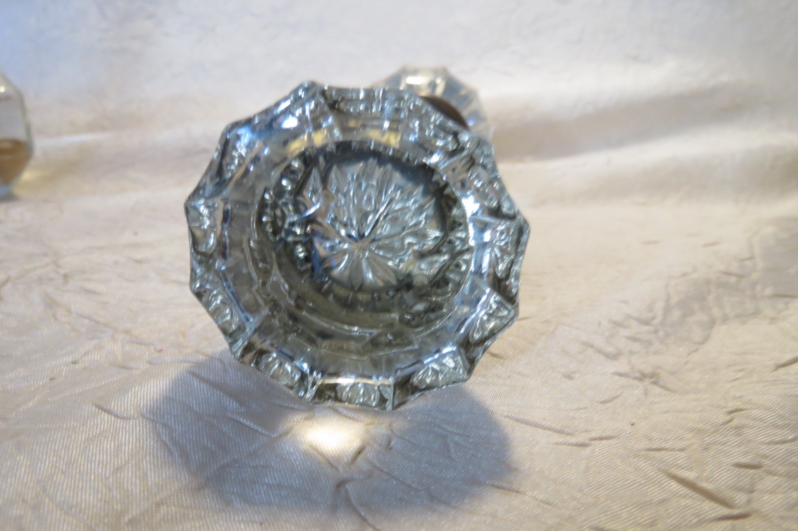 Antique Glass Door Knobs With Brass hardware