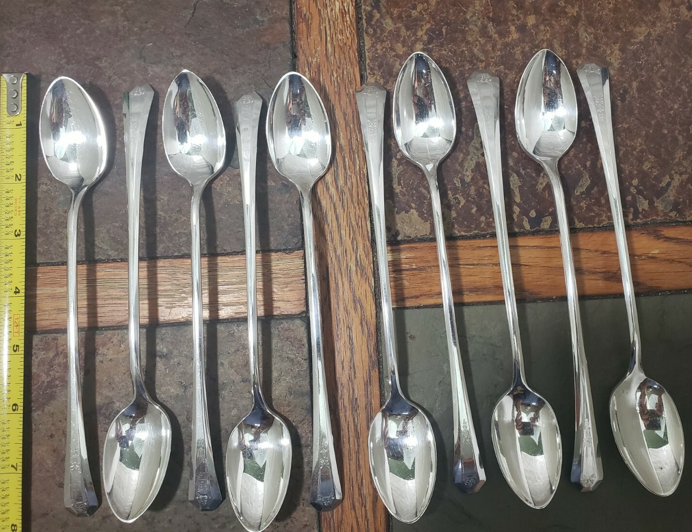 LOT OF 10 c1920 LA FRANCE 🇫🇷 SILVERPLATED ICED TEA 🧉 / COLD BEVERAGE SPOONS