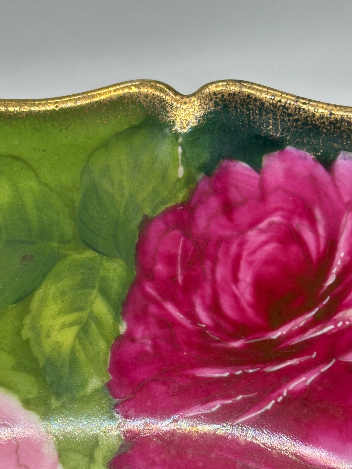 MCM Porcelain bowl with hand-painted roses and gold trim from Bavaria, Germany