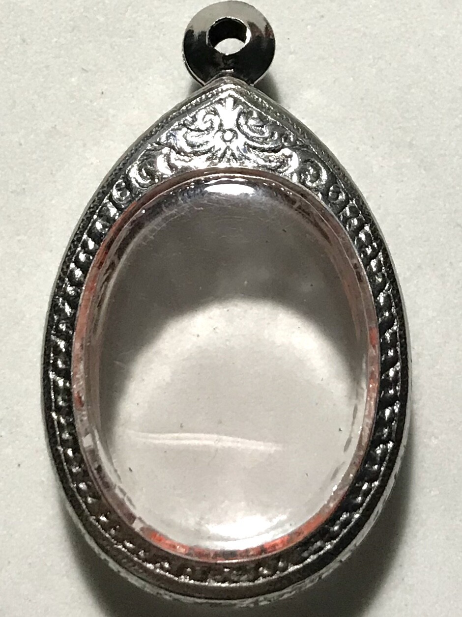 STAINLESS STEEL CASE/CASING AMULET PHRA LP THAI BUDDHA PENDANT C254 h3.7 w2.6 cm