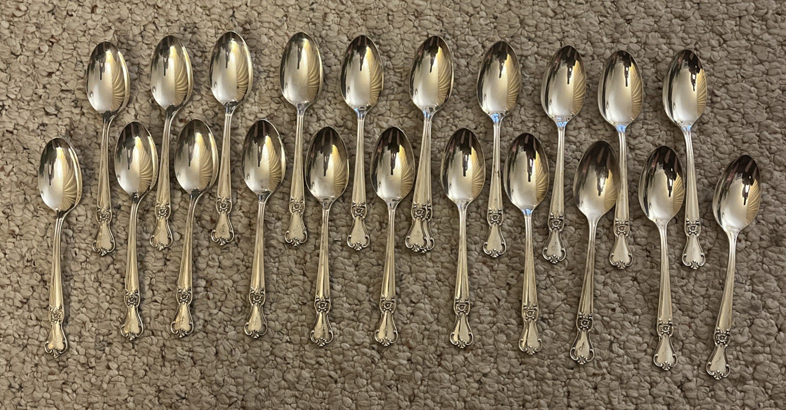 Old Company Plate Flatware Silverware 55 Pieces & Case/ Rose