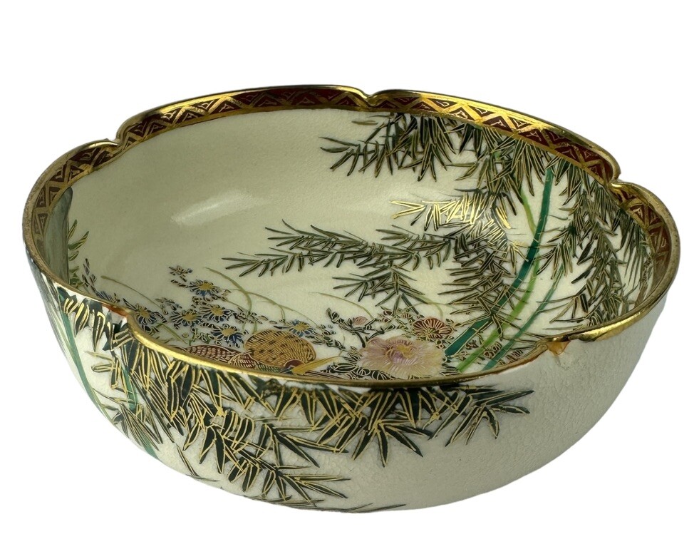 Japanese Satsuma Bowl – 5 Inches – Hand Painted – Antique Asian Art Collectible