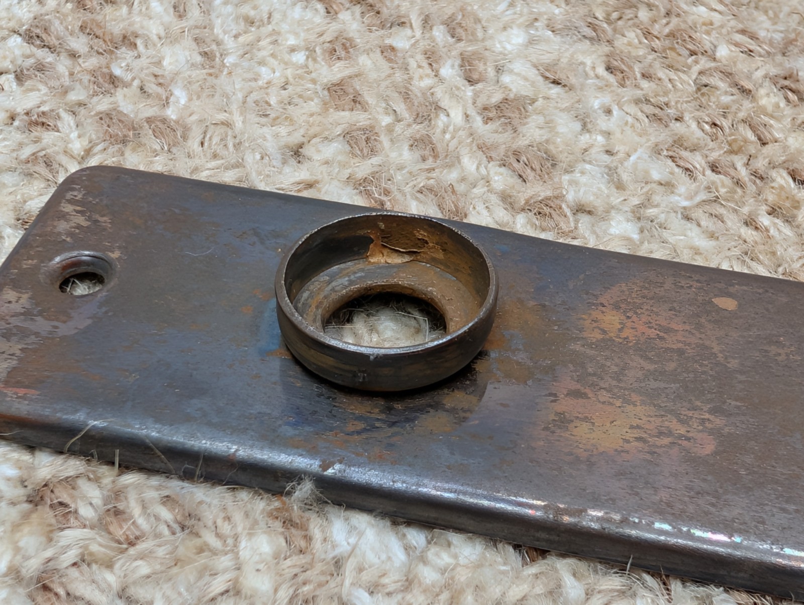 1 5/8″ x 5 1/2″ Antique Stamped Steel Door Knob Plate