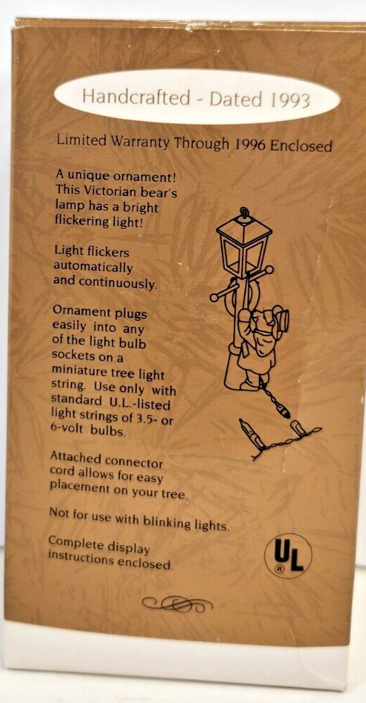 HALLMARK KEEPSAKE MAGIC THE LAMPLIGHTER 1993 BEAR QLX719-2