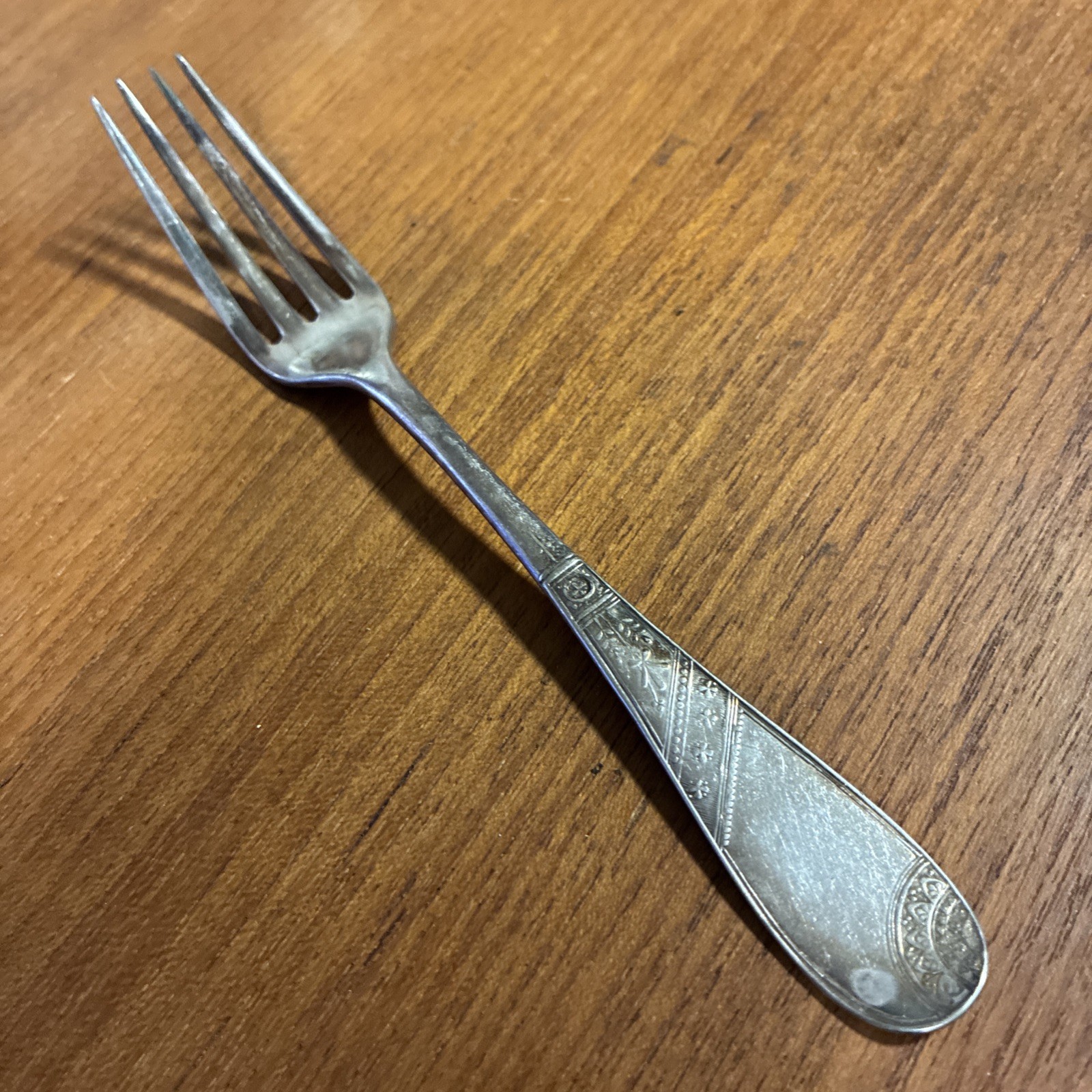 Antique 1883 Rogers w Anchor Fork 6 7/8” Angelo Saratoga Pattern