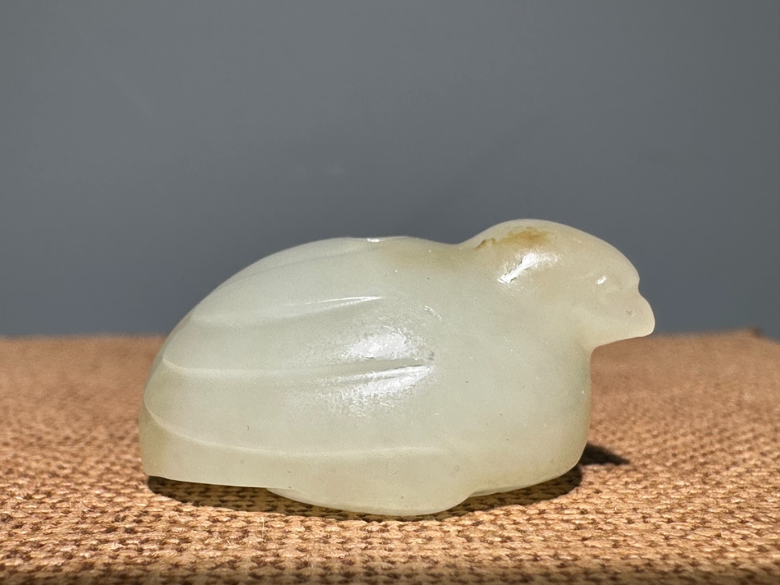 Rare Song Dy Old Jade Carved Bird “quail” Design “Gua Jian” Pendant L 2.8 cm