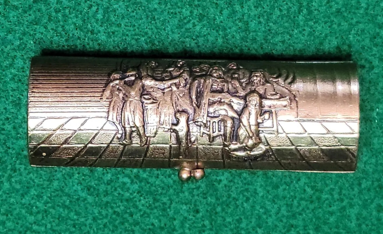Antique Hans Jensen Denmark Bronce Bronze Repousse Box Signed
