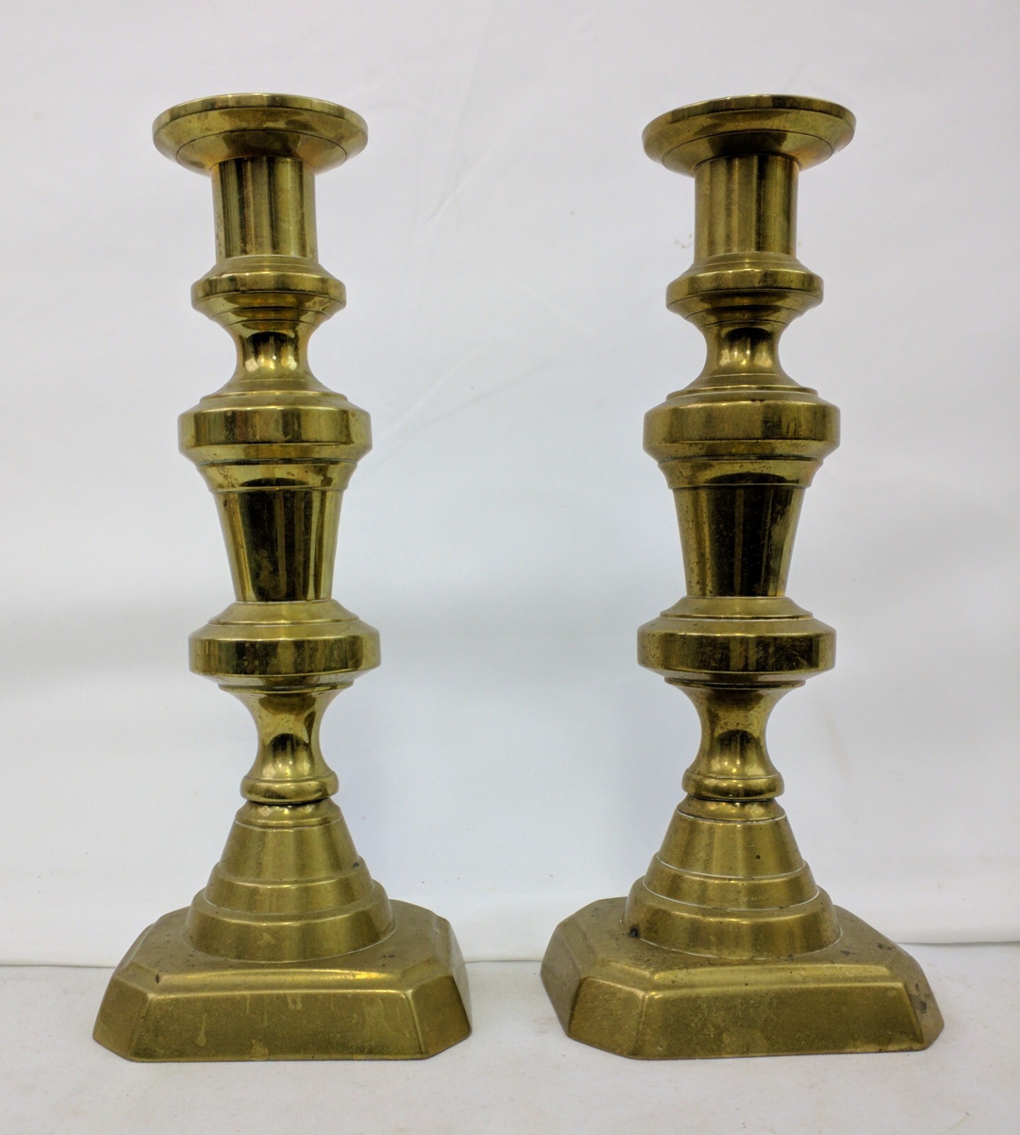 Pair Brass Candlestick, Europe, Early 19th Century (5750)