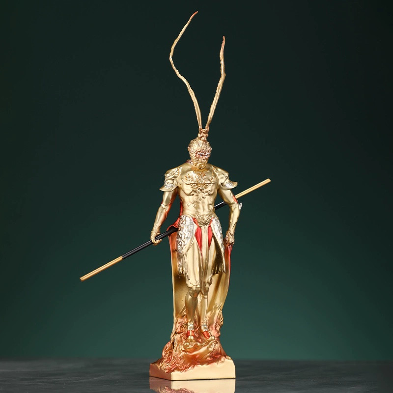 8″ Exquisite Rare Chinese Bronze Copper Handsome Monkey King Sun Wukong Statue