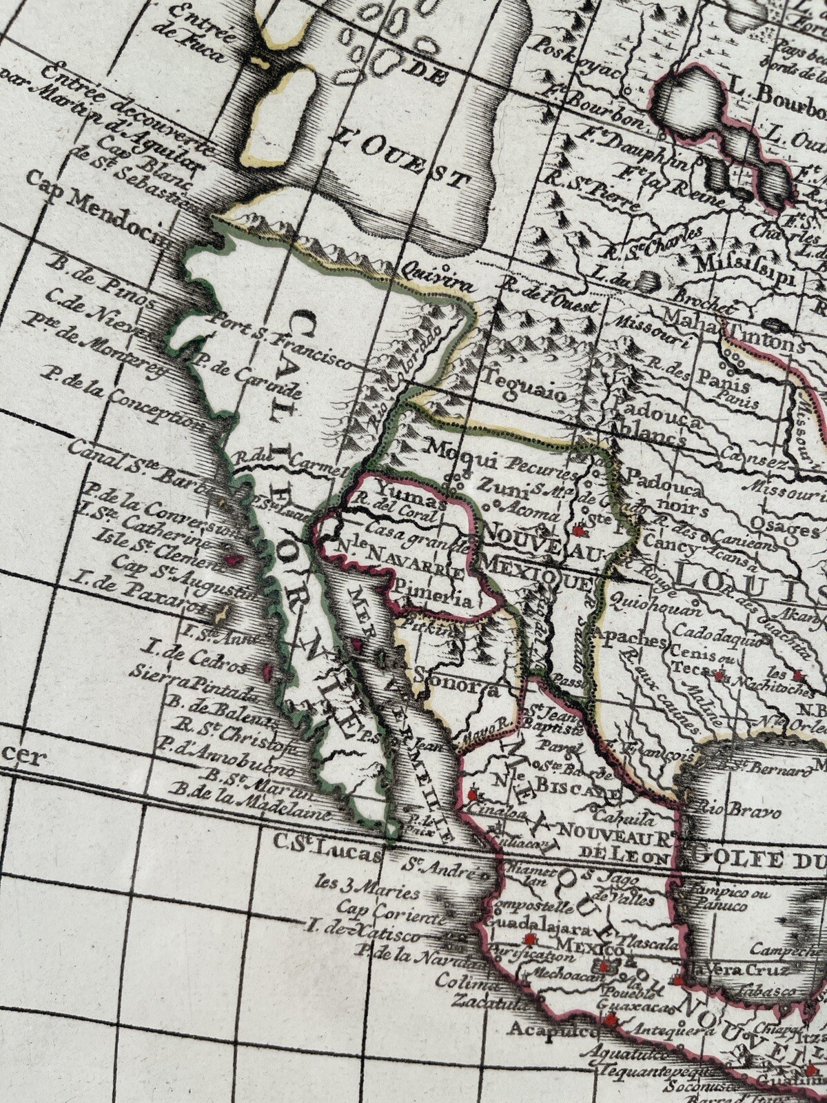 Guillaume Delisle Covens & Mortier Americas World Map Hand Colored 18th Century