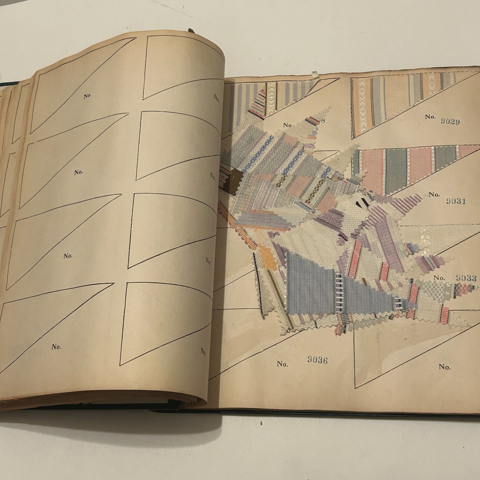 Antique 1919 Textile Salesman Sample Book Fabric Design Reference Swatches 1900s