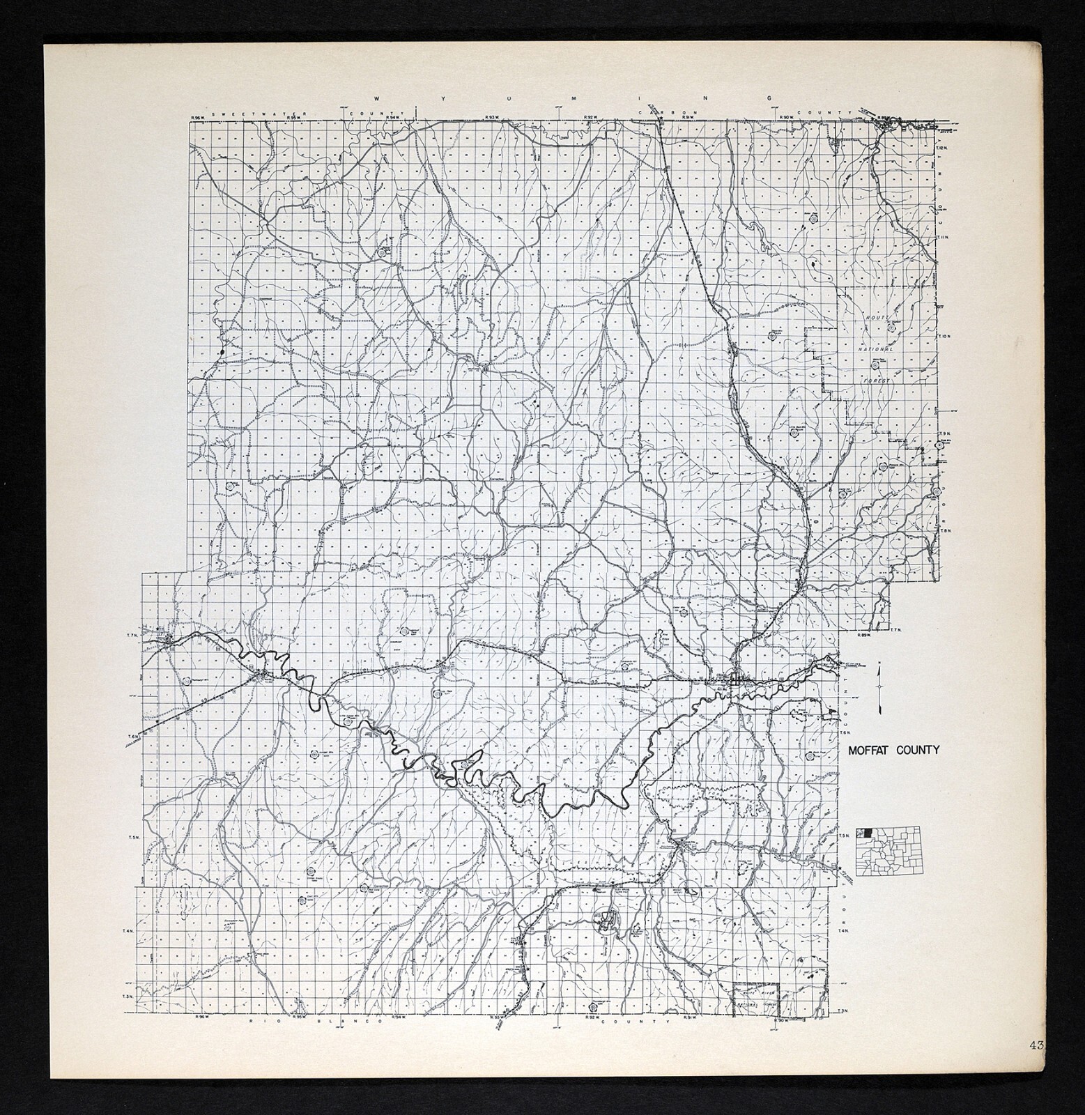 1942 Colorado Map East Moffat County Craig Maybell Sunbeam Loyd Hamilton CO