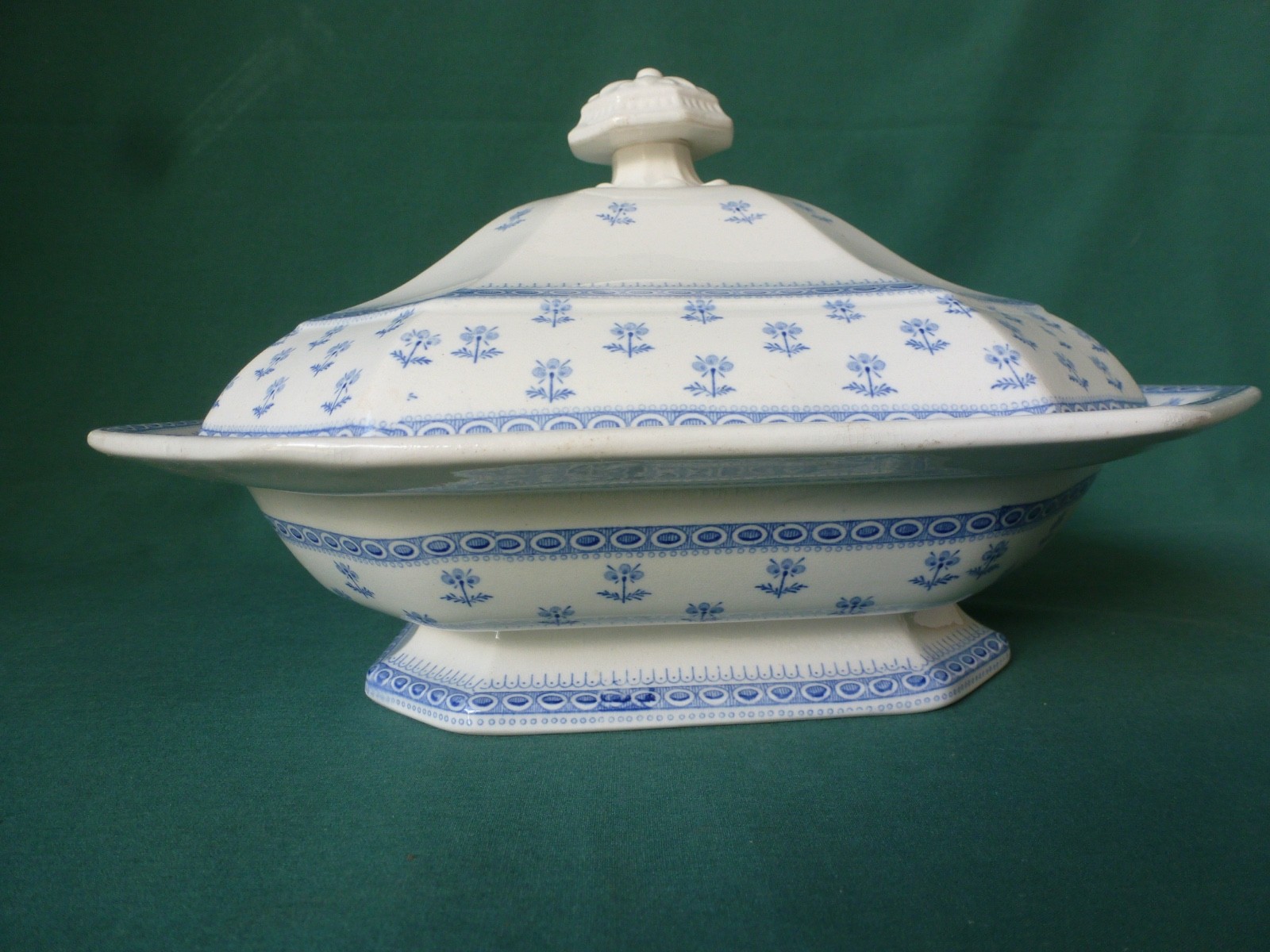 Antique Staffordshire Nov 10 1839 Ridgway Coterie Pattern Covered Vegetable Dish