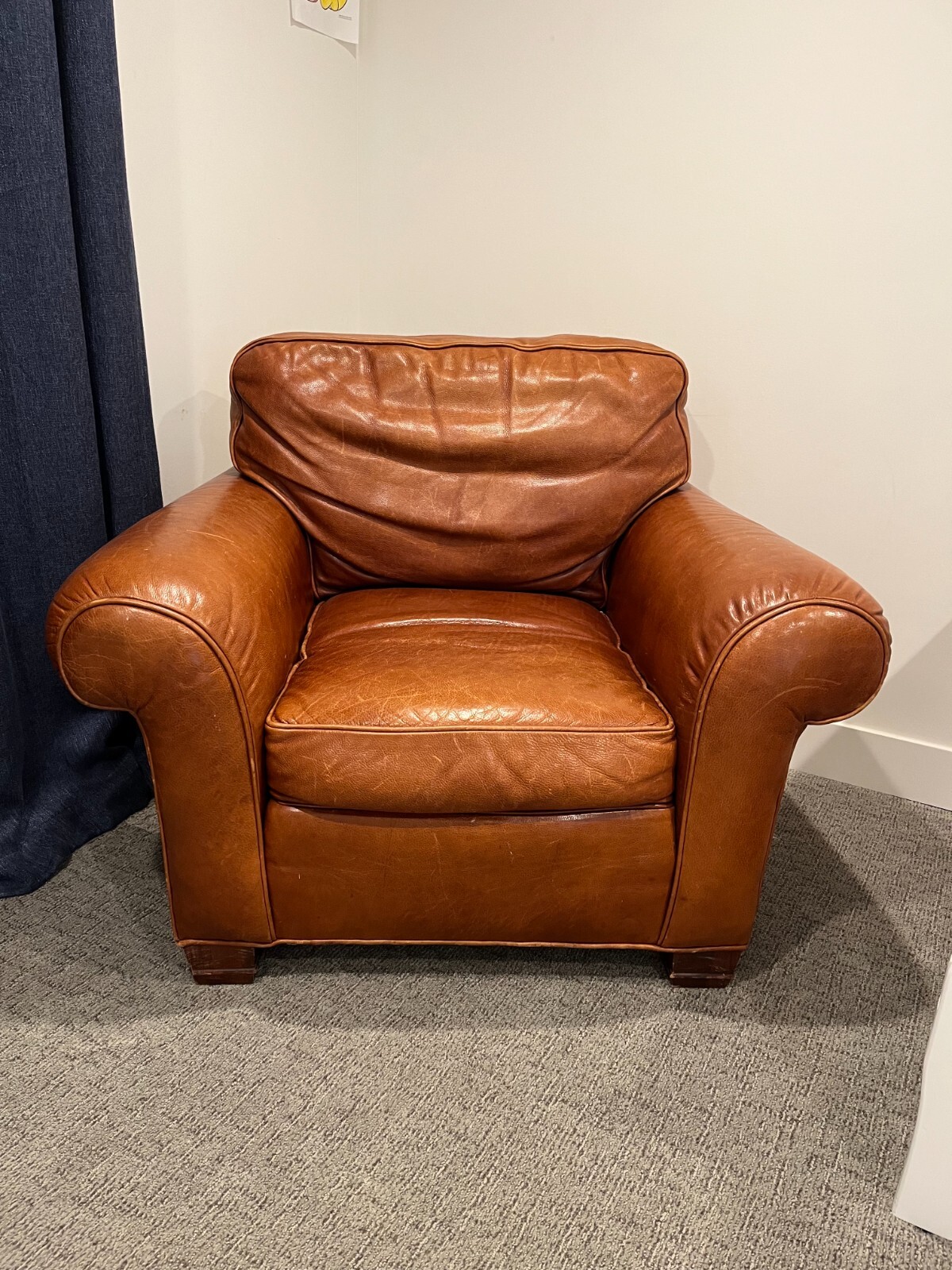 Whittemore-Sherrill genuine brown leather club chair