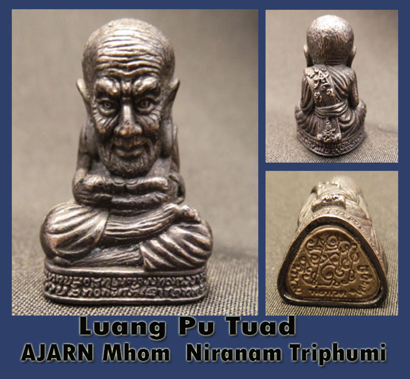 Real Thai Amulet Holy Luang Pu Tuad Strong Power luck ,protection By Aj Mom
