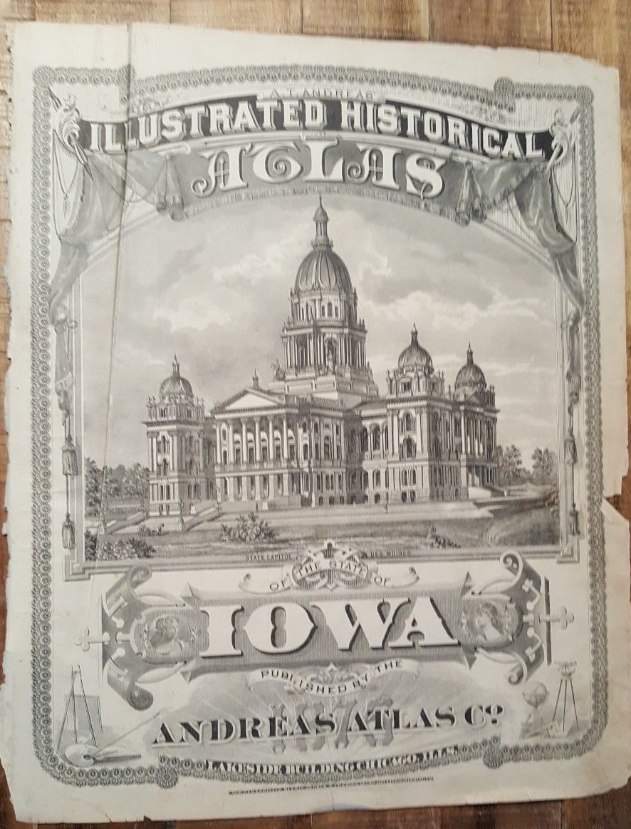 NICE MAP – TAYLOR & RINGGOLD COUNTY – IOWA – Andreas Atlas Co. 1875
