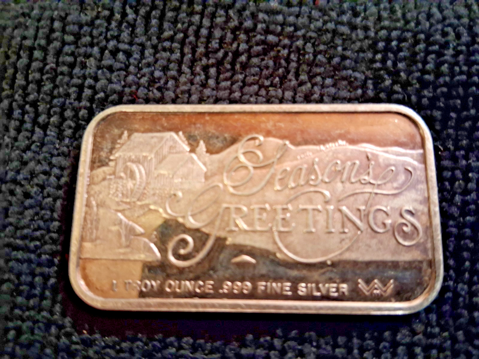 1 Troy ounce silver bar .999 fine. Unique, one of a kind.