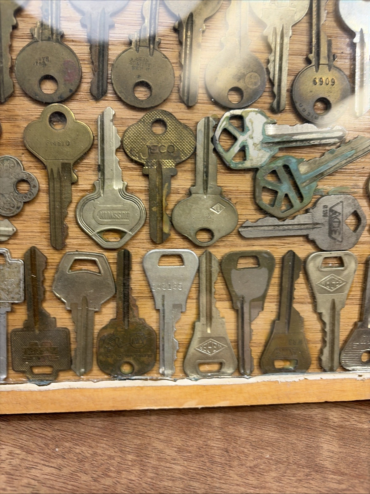 Antique Old Keys Collection Framed Display