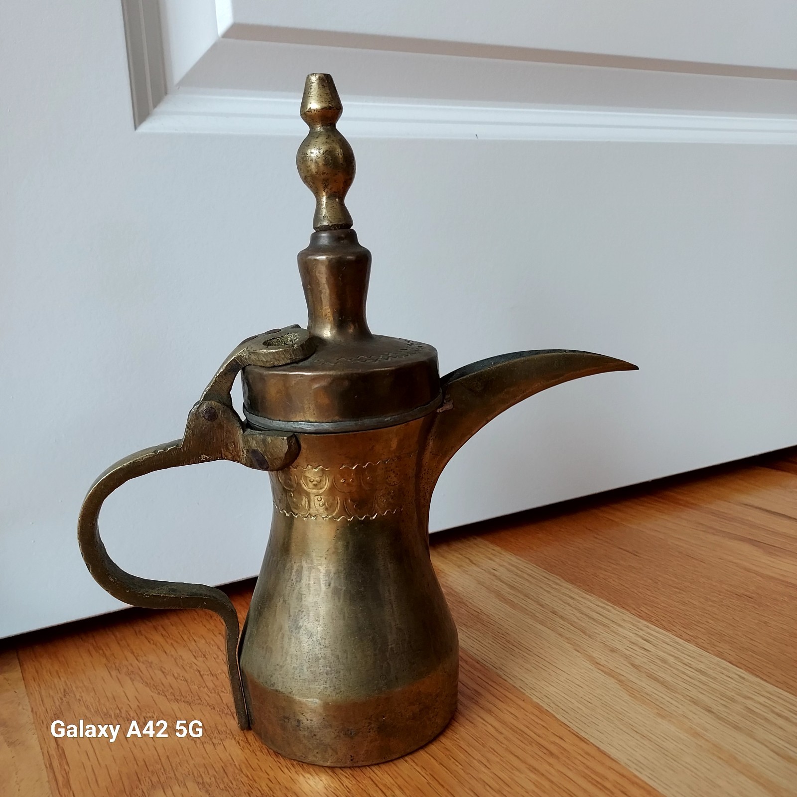 Antique/Vintage Brass Middle Eastern Stamped Coffee Pot