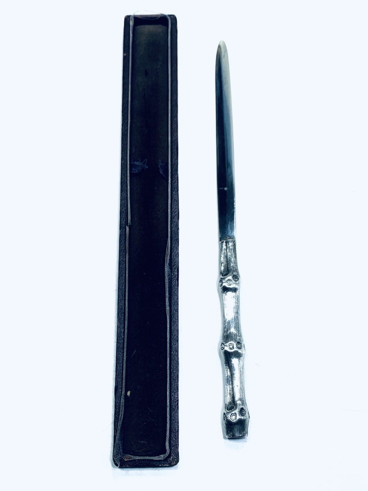 Rare Bamboo Taxco Mexico 925 Sterling Silver Letter Opener + Box