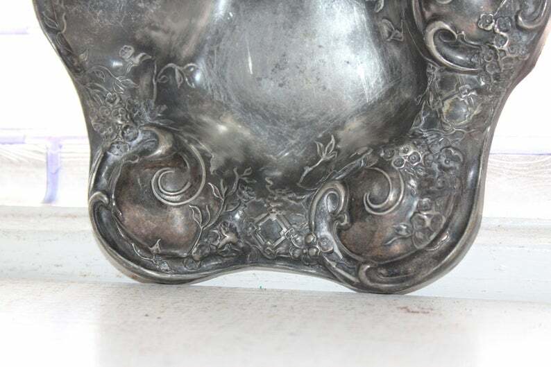 Silverplate Repouse Trinket Dish Candy Dish Antique Eureka Silver Co