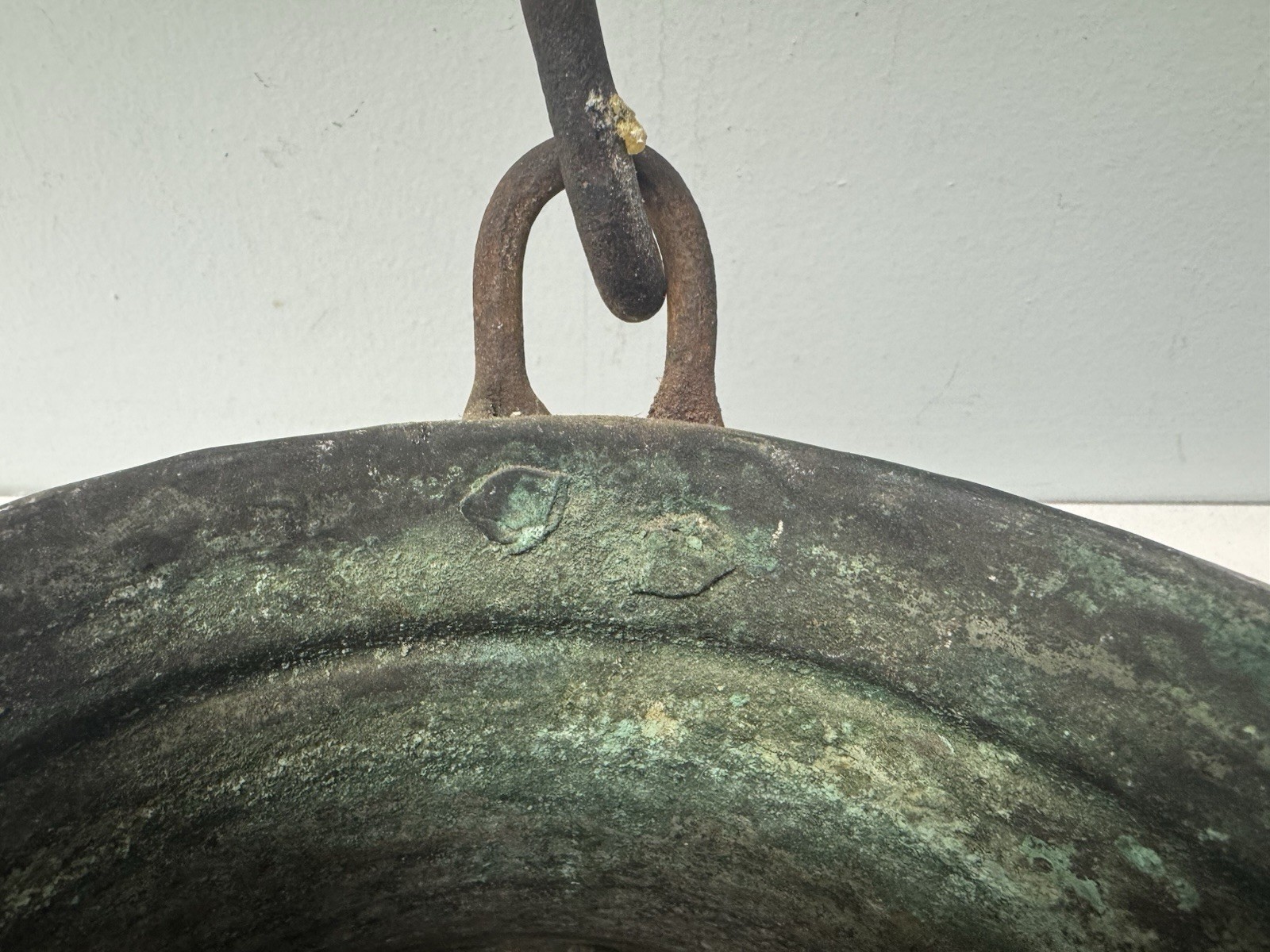 Antique Middle Eastern Copper Hanging Cauldron Kettle Country Decor