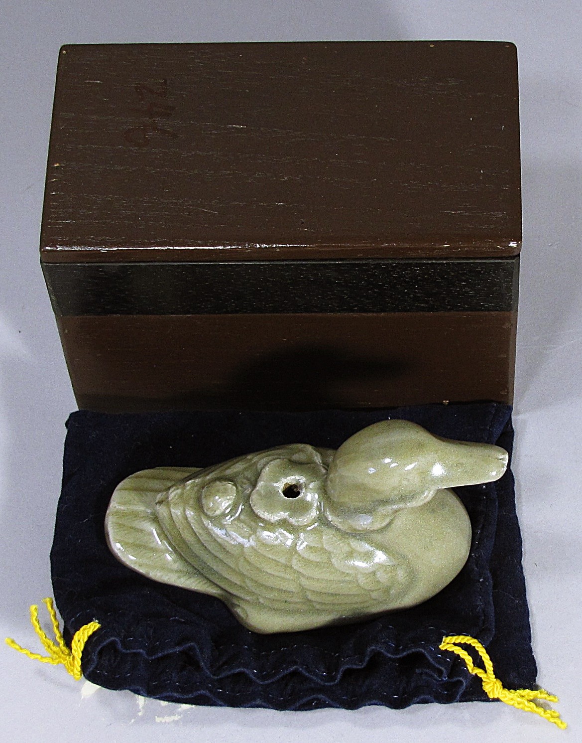 A Fine/Rare Korean Duck Shaped Celadon Water Dropper-15th C.