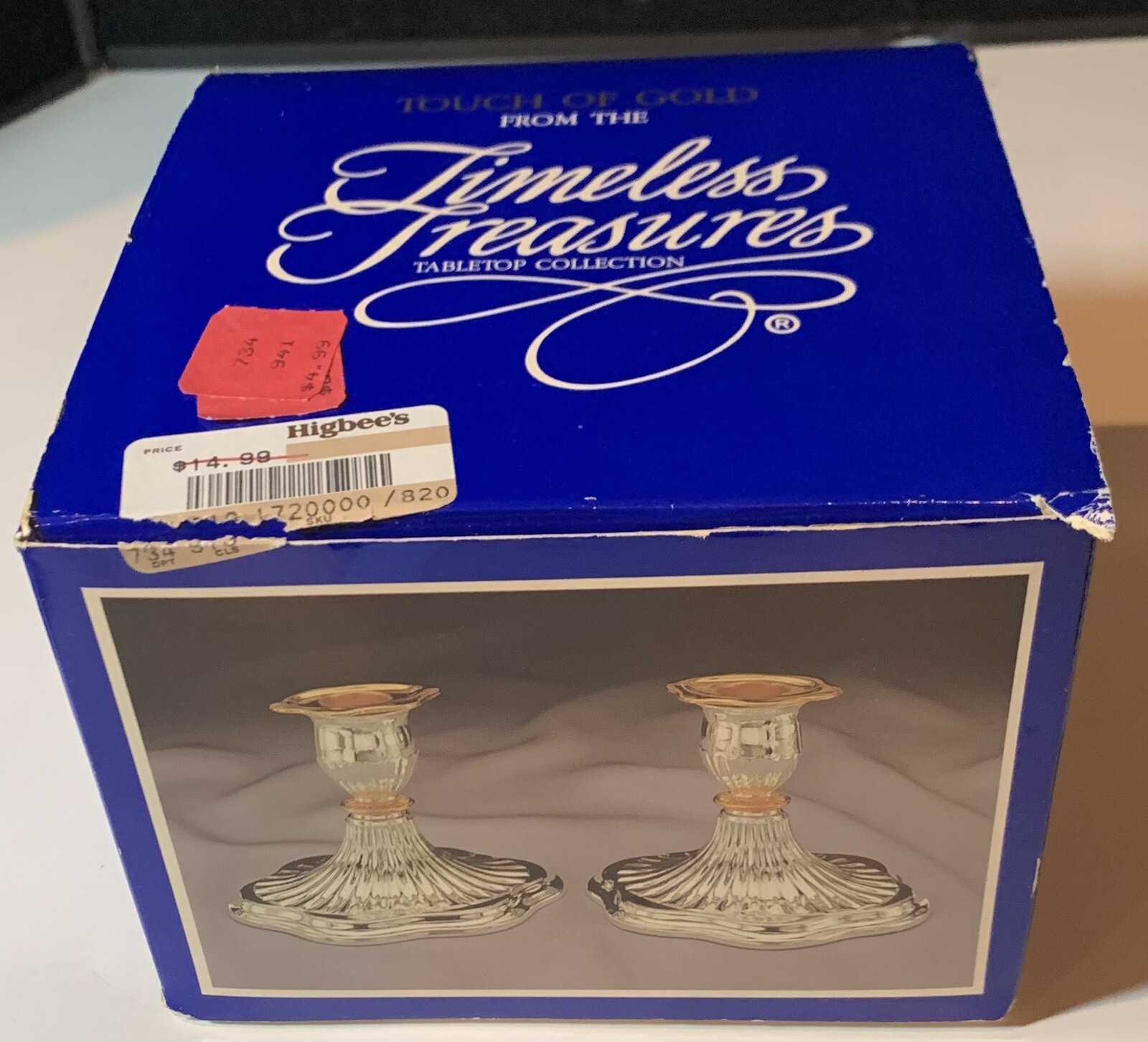 Pair Vintage Touch Of Gold Timeless Treasures Silver & Goldplated Candlesticks