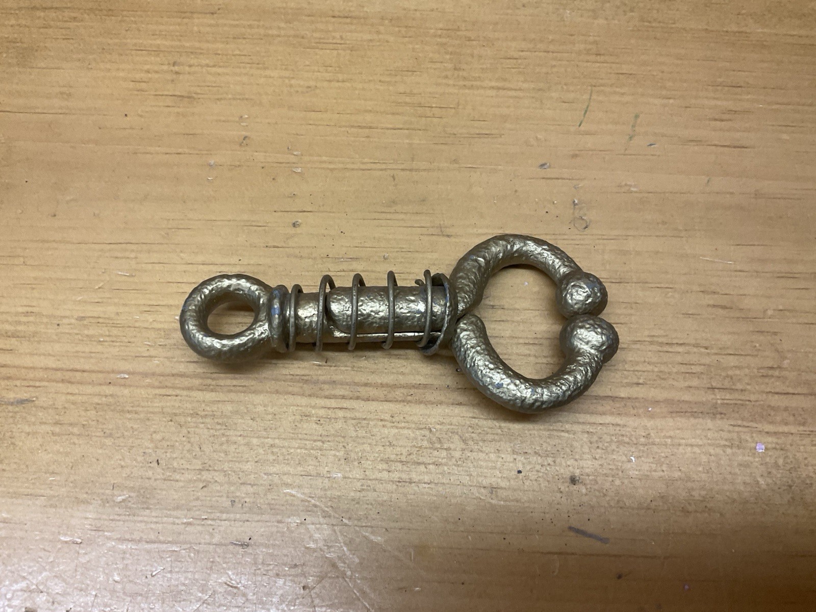 Vintage Farm Tool – Cast Iron Bull, Cow Spring Loaded Nose Ring Lead – BULL SNAP
