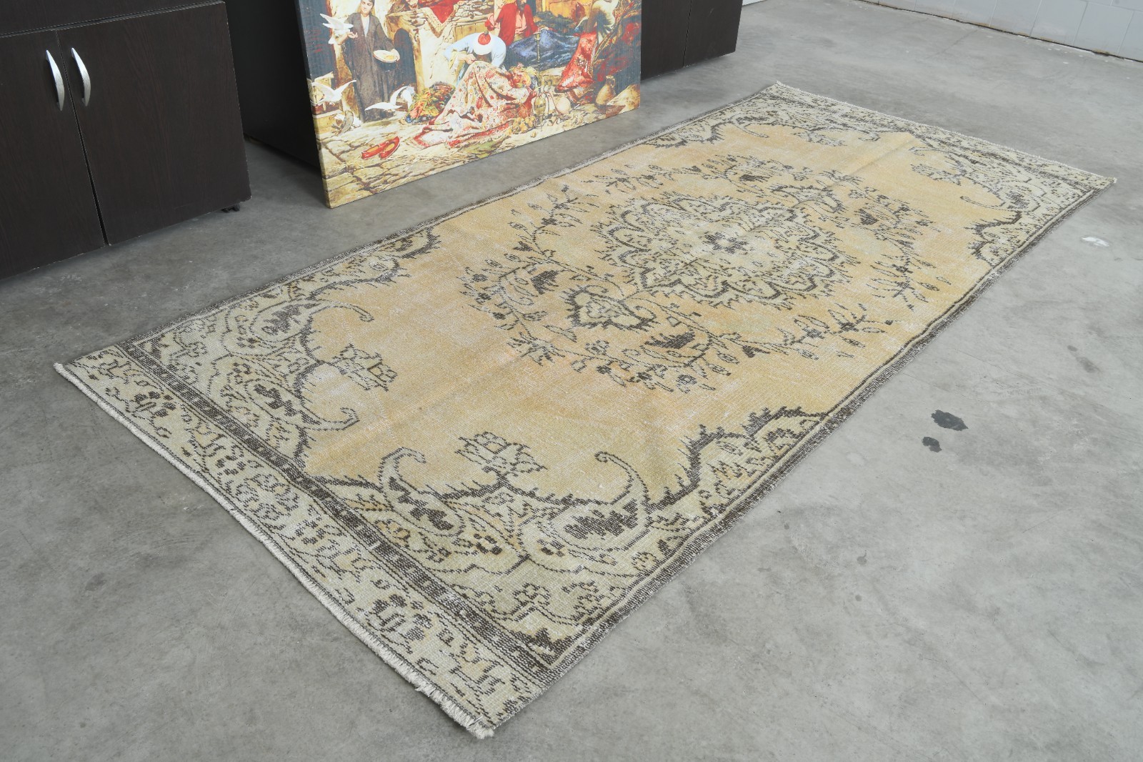 Oushak Runner Rugs Turkish Hand-Knotted Hallway Carpet Vintage Rug 4×9 ft 43