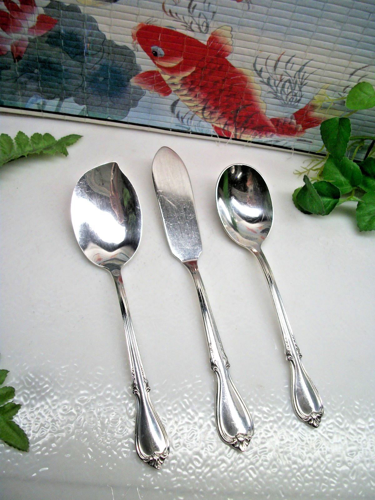 Society SOUTHERN SPLENDOR Silverplate Master Butter Knife, Sugar & Jelly Spoons
