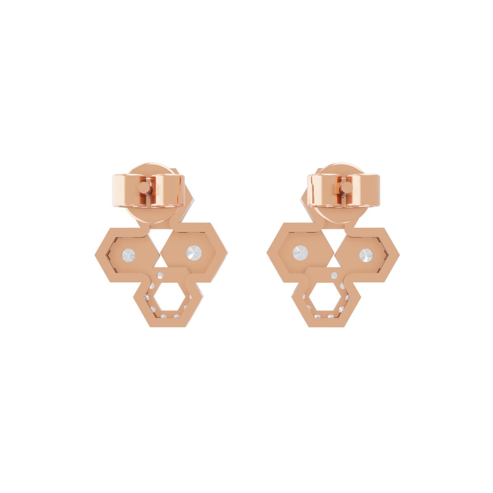 0.23 Ct Elegant 9K Solid Rose Gold Lab Grown Round Diamond Stud Earrings Gift